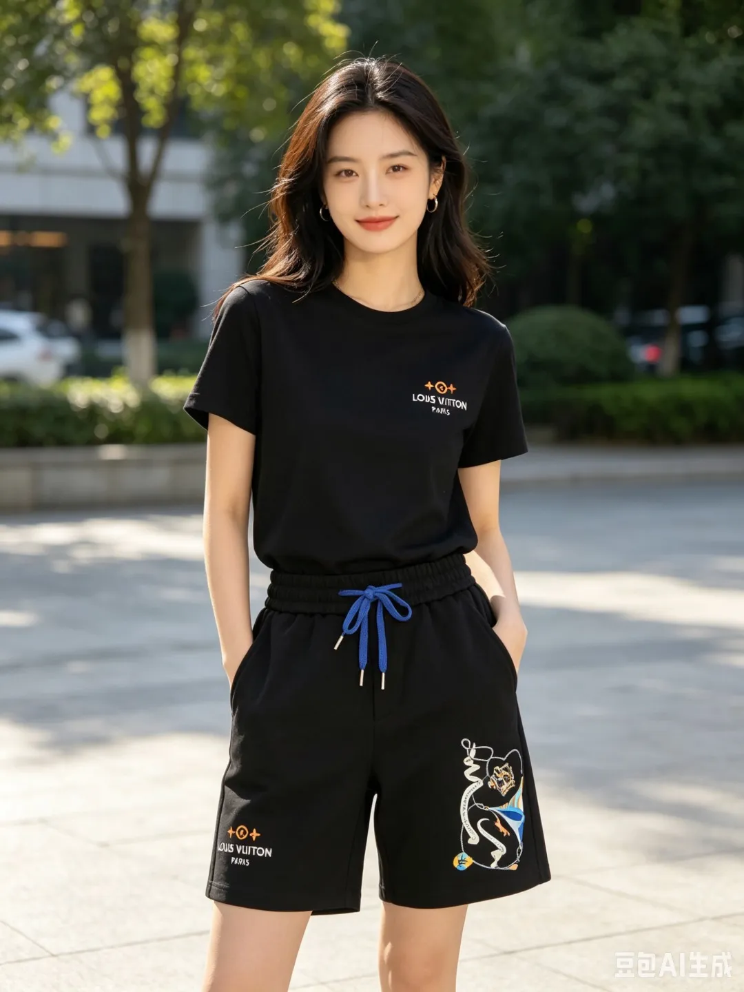 Louis Vuitton/Louis Vuitton 26ss crown print shorts